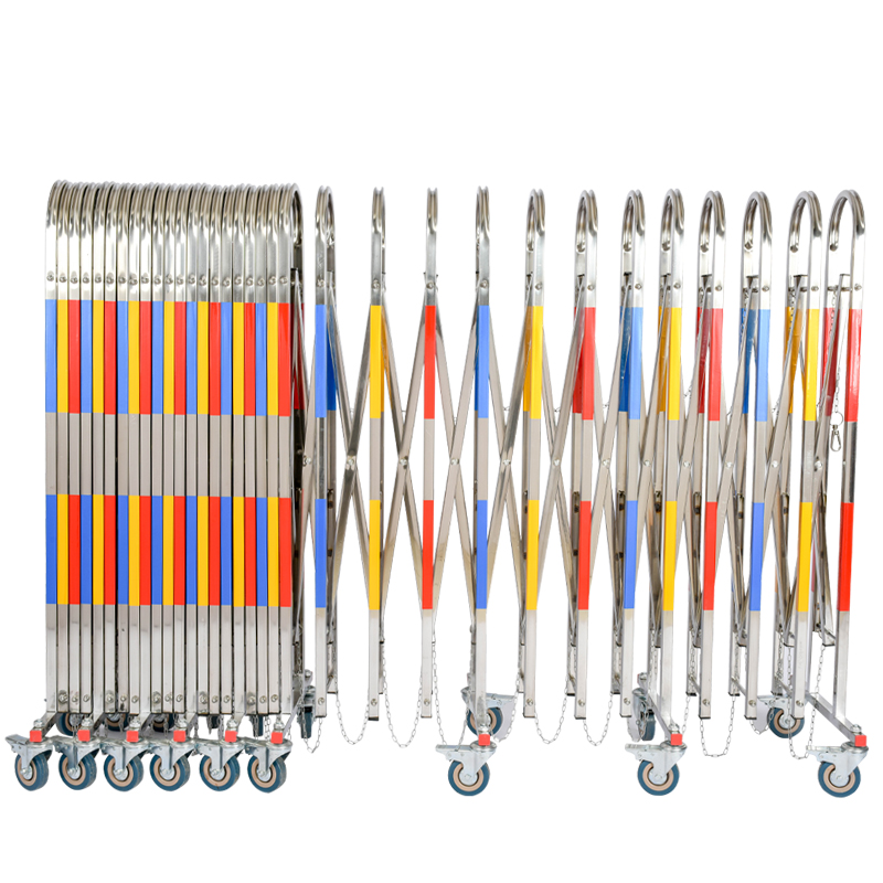 不锈钢伸缩围栏门移动户外栅栏幼儿园围挡道路施工折叠隔离防护栏