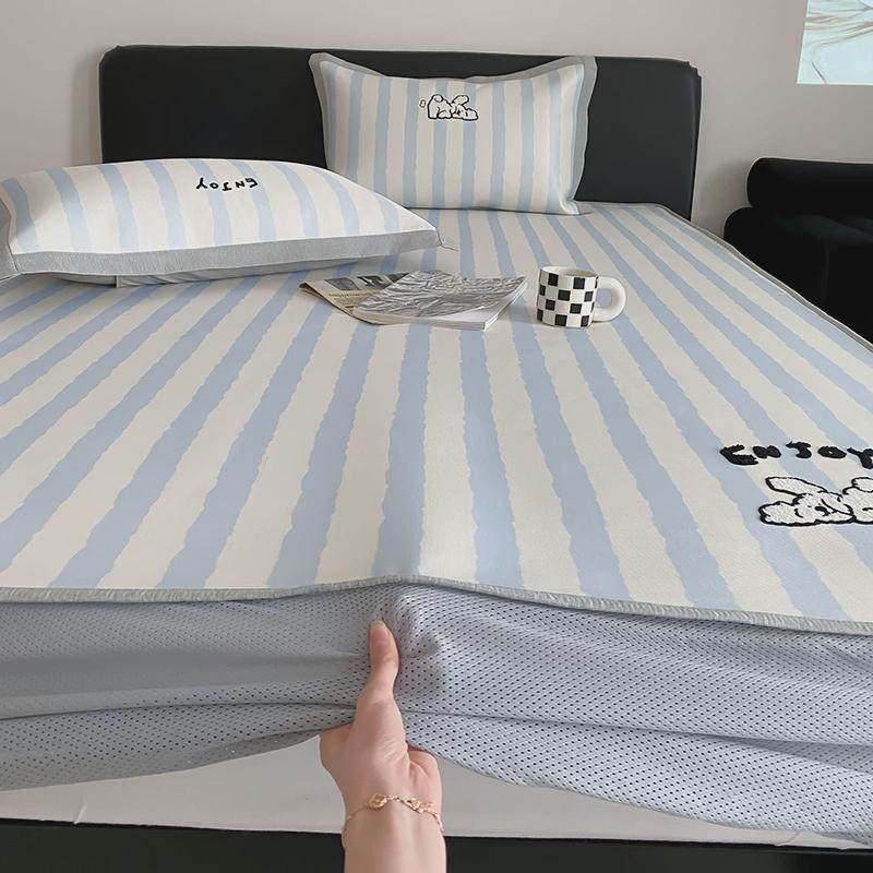 夏季卡通毛巾绣冰丝凉席三件套床笠款A类婴儿可用凉感空调软席子,床上用品,冰丝席,淘宝优惠券,粉丝福利购,淘宝优惠卷