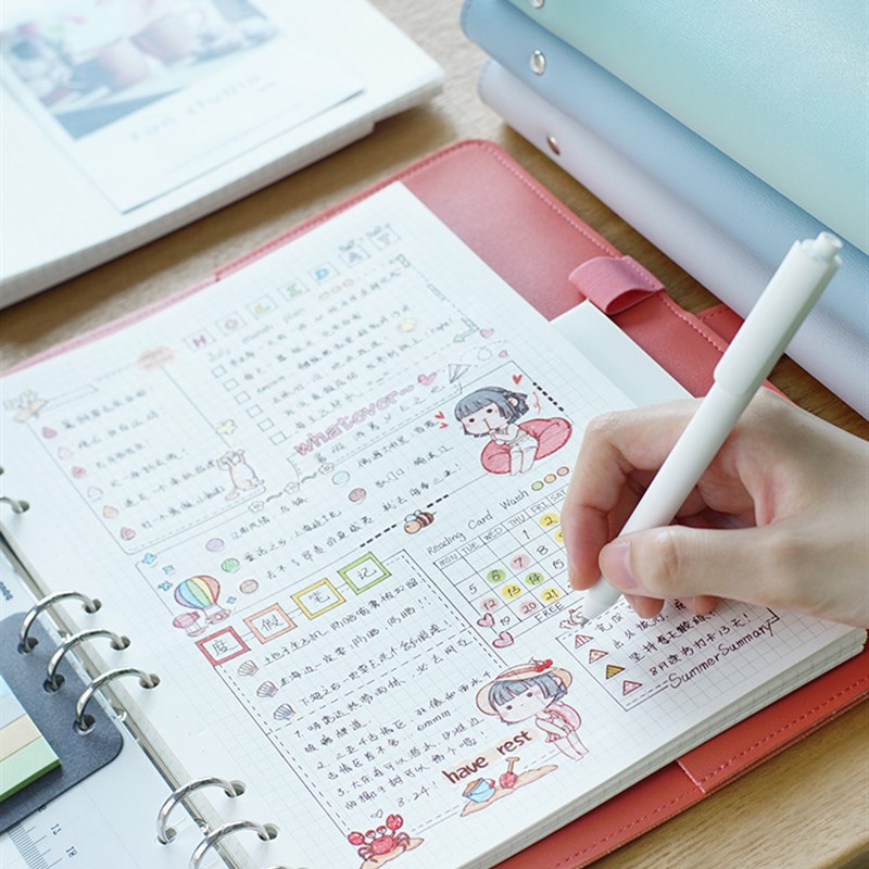 活页笔记本可拆卸环扣手帐本记事本软皮面本子康奈尔活页本简约in