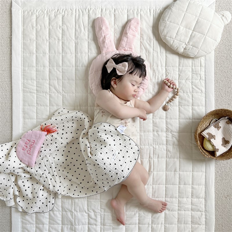 速发ins儿童床垫新生婴儿床软垫纯棉夹棉绗缝床单垫子幼儿园午睡