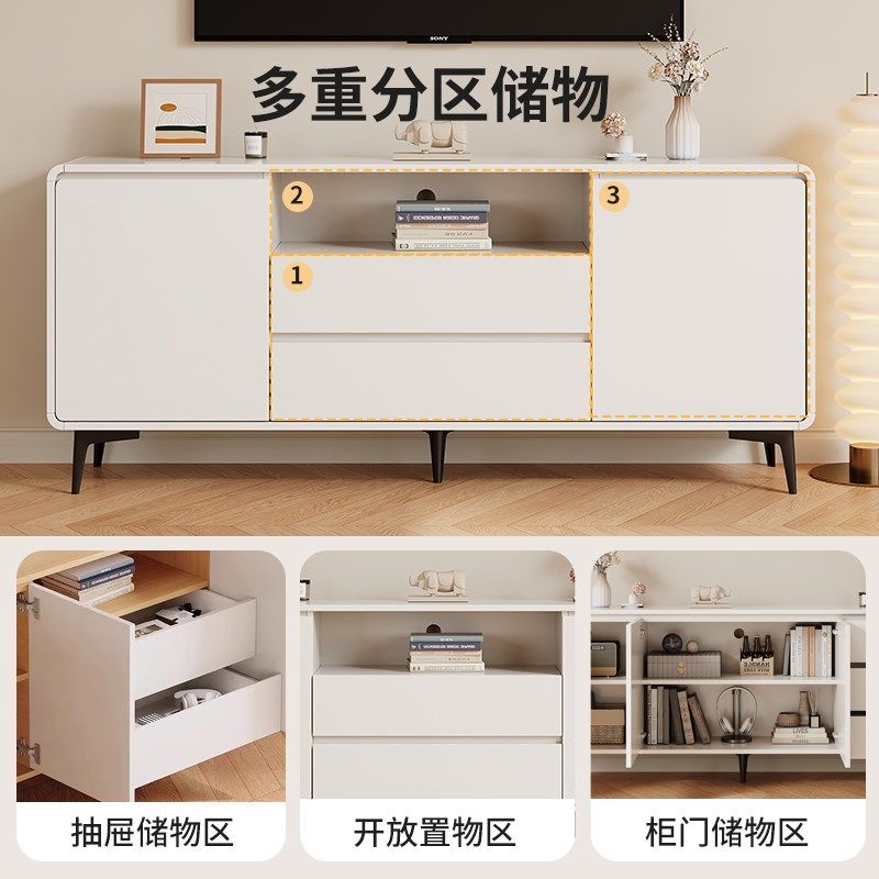 实木电视柜现代简约客厅家用小户型收纳储物柜子高款落地电视机柜