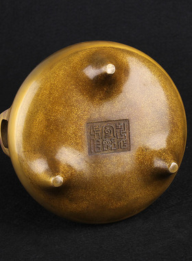 铜香炉檀香炉居室o三足鼎家用烧香炉仿古供佛盘香炉