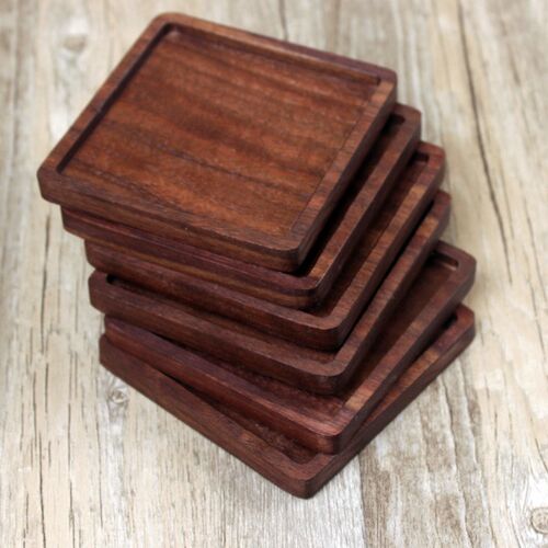 小众高货Tea Coffee Cup Pad Placemats Decor Walnut Wood Coast