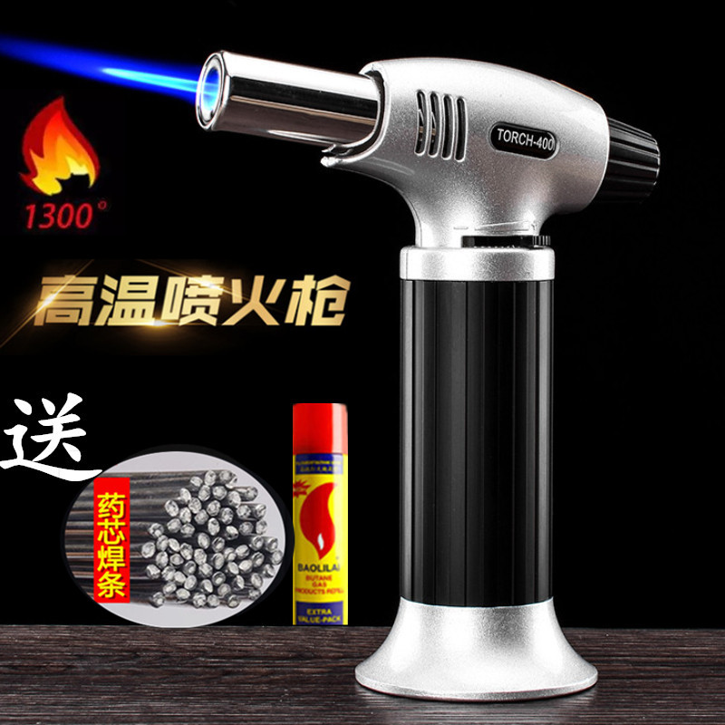 新品便携式高温焊枪打火机家用寿司烘焙喷枪焊接充气Y直冲定火安