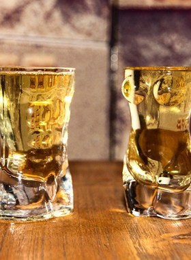 Sexy Lady Men Durable Double Wall Whiskey Glasses Wine Shot