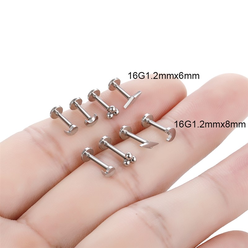 1Pc Stainless Steel Tragus Piercing Oreja Moon Lightning-封面