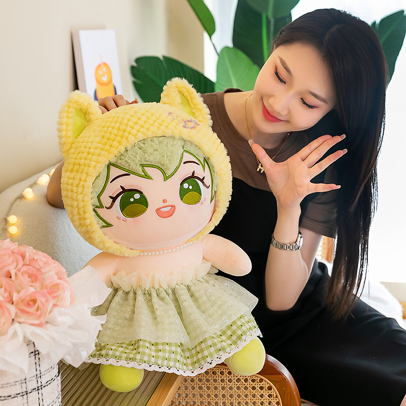 新款棉花娃娃公仔小女孩玩偶变装换衣H服布娃娃毛绒玩具送女生礼