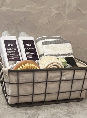 北欧样板房间阳台摆件洗衣液喷雾瓶毛巾收纳框浴室洗手间软装饰品