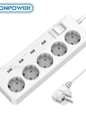Extension Socket E  5 Ports 4 SB Power Strip for Home Office