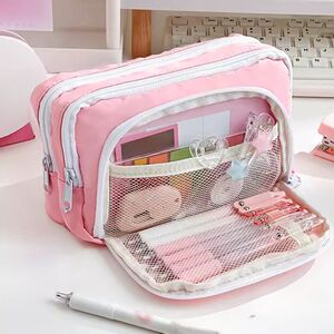 极速Girl Pink Aesthetic Pencil Bag Large Capacity School Cas