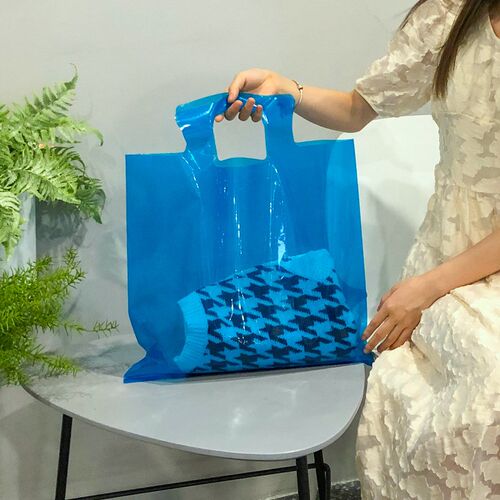 ins风加厚高档服装店袋子加印可印Blogo手提袋礼品袋半透明塑料袋