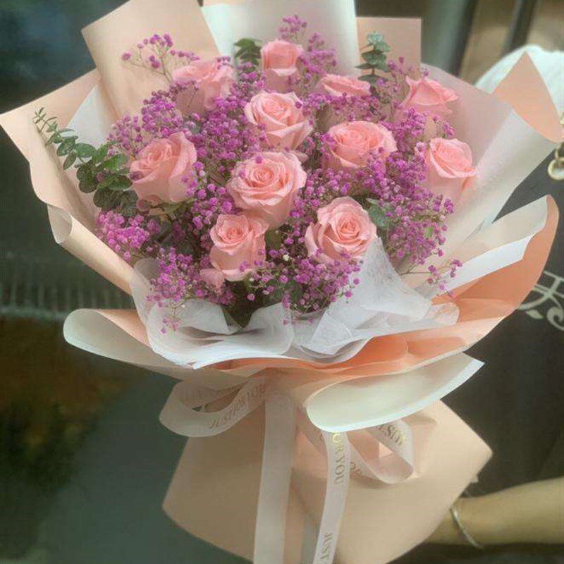 小众高货安顺鲜花速递同城平坝鲜花店生日送满天星百合玫瑰康乃馨
