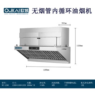 商用油烟机餐饮饭馆川湘菜烧烤食堂大吸力农村土灶用不锈钢内循环