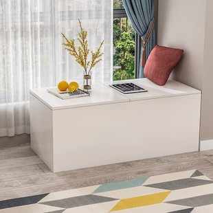 50cm高上翻盖箱柜可坐人卧室收纳柜飘窗柜阳台柜大容量储物柜收1