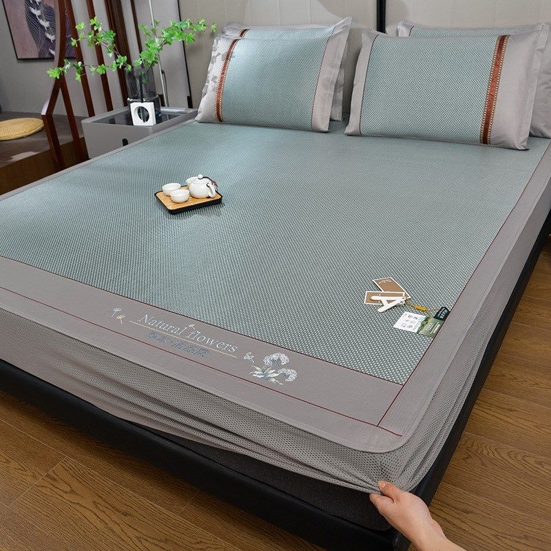 绣球草本清凉席冰藤席床笠款藤席凉席夏季加厚冰藤凉席子防滑凉爽,床上用品,藤席,淘宝优惠券,粉丝福利购,淘宝优惠卷