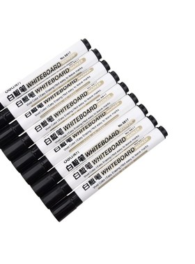 10 Black Fine Nip Dry Erase Liquid Chalk Marker Pen for Whit