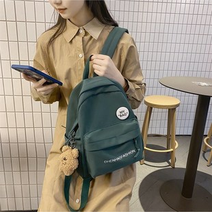 小型双肩包帆布男女小号书包大学生简约纯色背包迷你轻便小巧旅游