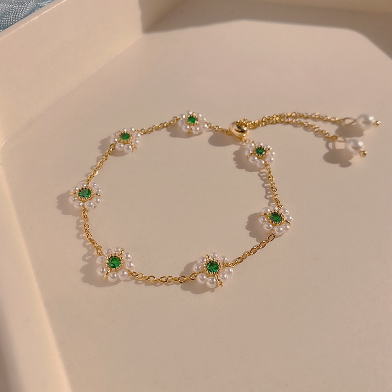 极速Shiny Green Crystal Bracelet For Women Rhinestone Zircon