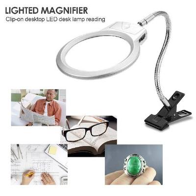 5X Mbagnigiep Loupe Clir-on Lifhted Table Desk LED La