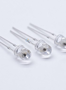 高亮4mm圆头透明f4白发白红蓝色透明绿色指示灯发光二极管led灯珠