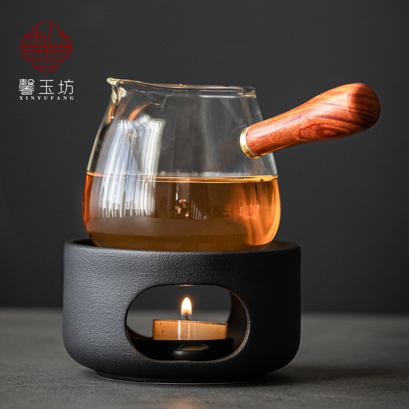 日式蜡烛温茶炉煮l茶炉子茶壶加热底座温茶器烤茶盘香炉炒茶烘茶