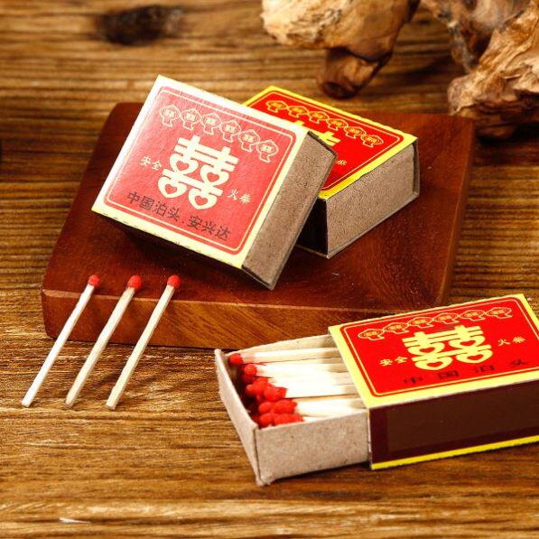 火柴洋火双喜结婚乔迁用户外点火点烟洋火100盒老式安全火柴一箱