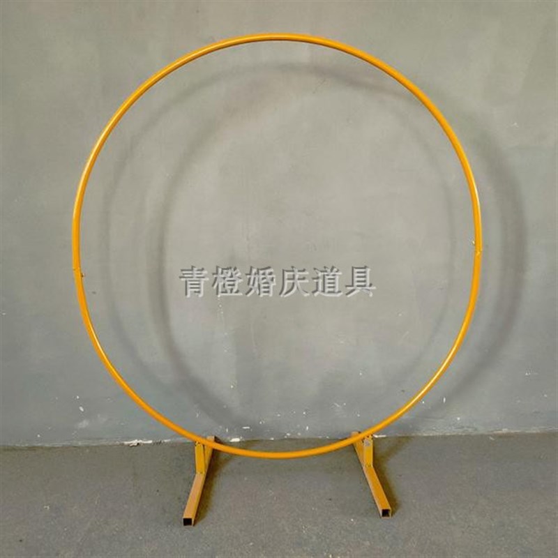 6WUI新款婚庆道具铁艺x圆环婚礼背景圆拱门派对装饰圆铁架气球