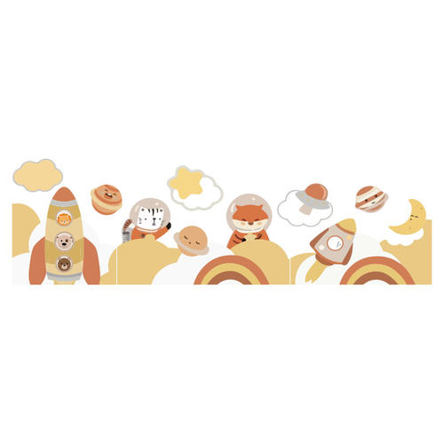 太空楼梯幼儿园环境创主题墙面成品装饰楼梯布置材料文化走廊贴纸