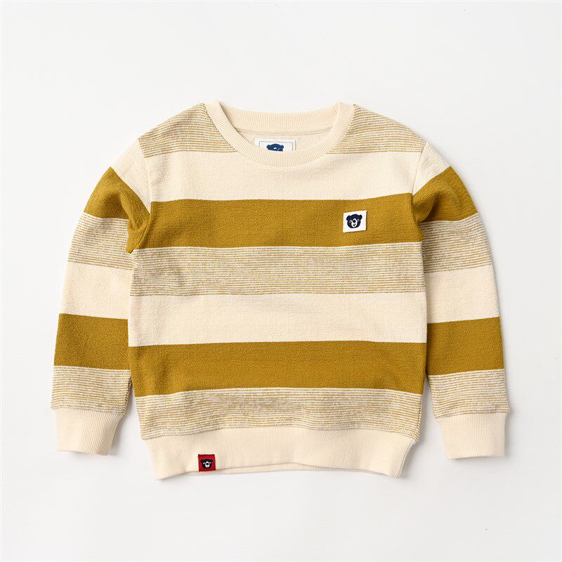 现货速发儿童提花彩条卫衣 男童女童纯棉针织衫 百搭长袖上衣 童