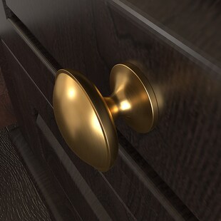 duoerma新中式拉手单孔金色柜门抽屉实心蘑菇头拉手衣橱柜门把手