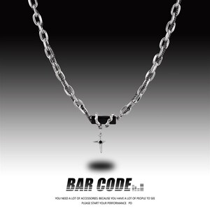 BAR CODE 缠绕繁星黑色宝石项链男女ins小众个性时尚高级感锁骨链