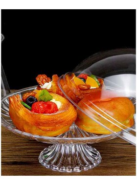Dust-Cover Cake-Stand Plate-And-Lid Glass Transparent Acryli