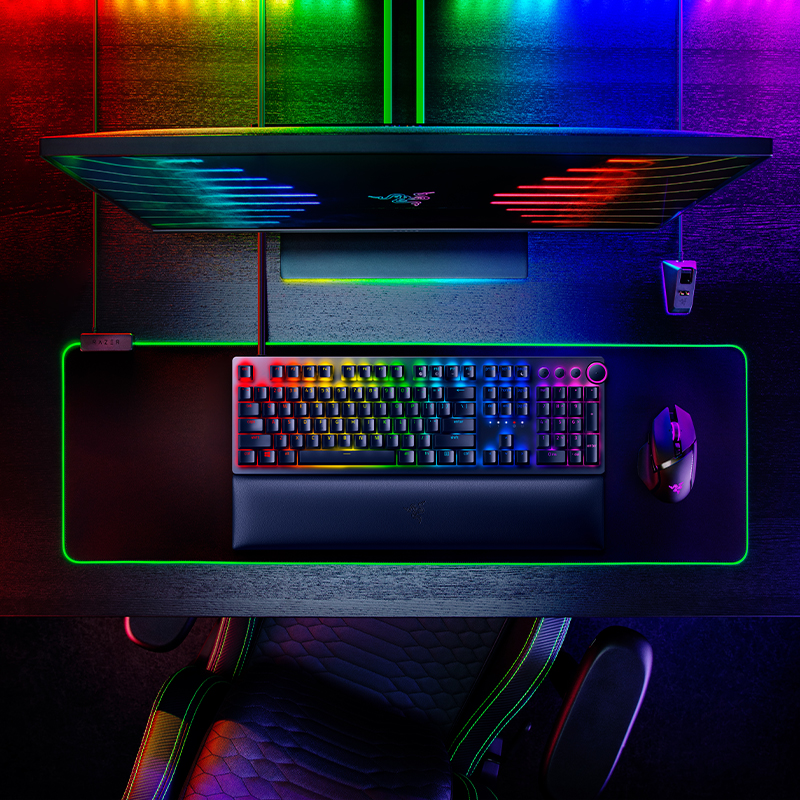 Razer雷蛇猎魂光蛛V2段落线性光轴K有线电竞电脑游戏机械键盘