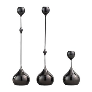 现代极简轻奢烛台银色高颜值法式餐厅节日酒会浪漫装饰金属摆件