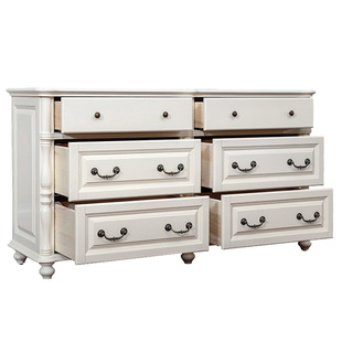 欧式卧室电视柜1.8米客厅美式全实木储物斗柜白色高款房间电视柜