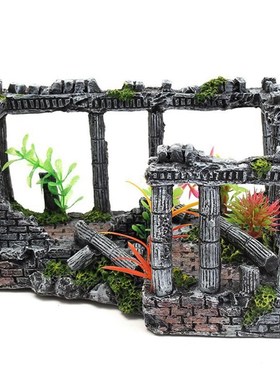 Resin Artificial Fish Tank Decorations Ancient Castle Landsc