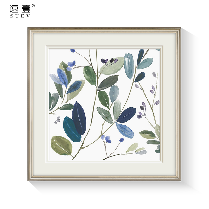 急速发货轻奢现代美式花卉装饰画客厅沙发背景墙挂画简美饭厅卧室图片