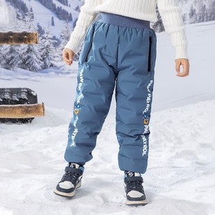 男孩加厚棉裤 2024新款 冬季 儿童裤 潮 男童羽绒裤 子男宝宝保暖裤 冬装