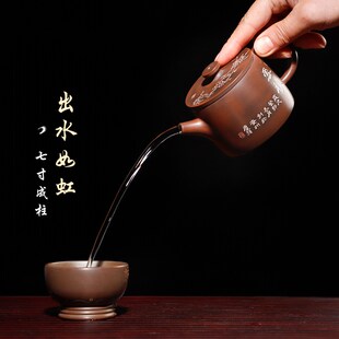 广西钦州坭兴陶茶壶套装家用漫山壶手工紫砂建水紫陶瓷泥兴陶茶具