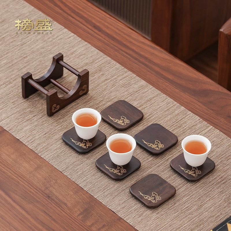 黑檀木祥云杯垫茶垫茶杯垫茶道功夫茶杯托中式茶具配件木质隔热垫,餐饮具,杯垫,淘宝优惠券,粉丝福利购,淘宝优惠卷