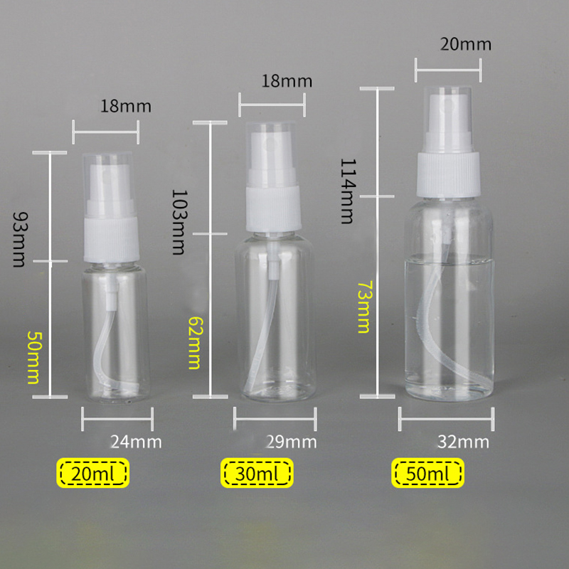 推荐20/30/50/60/80/100ml Refillable Bottles Transparent Plas