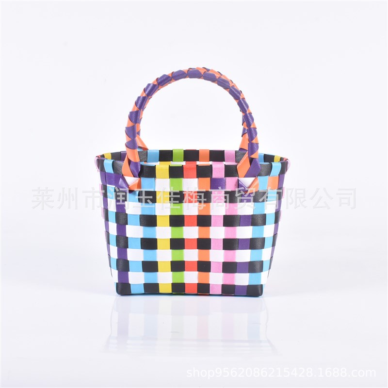diy手工编织塑料篮子婴儿篮儿童篮伴手礼品篮洗澡篮手提女包可爱
