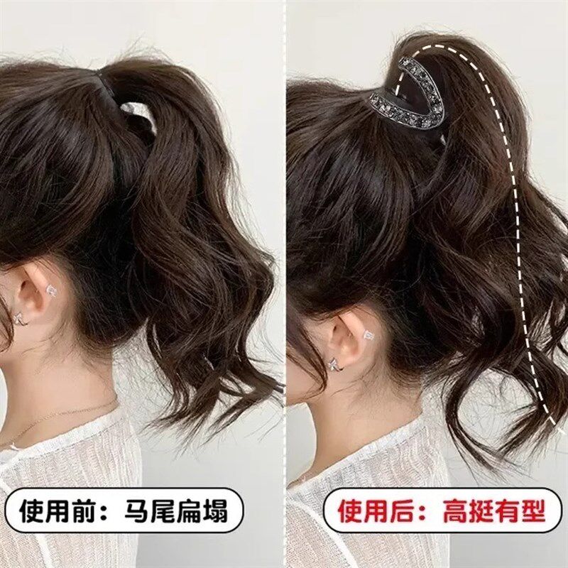 【下单立减50】短发半扎发高马尾百搭固定器抓夹V型新款发夹QC