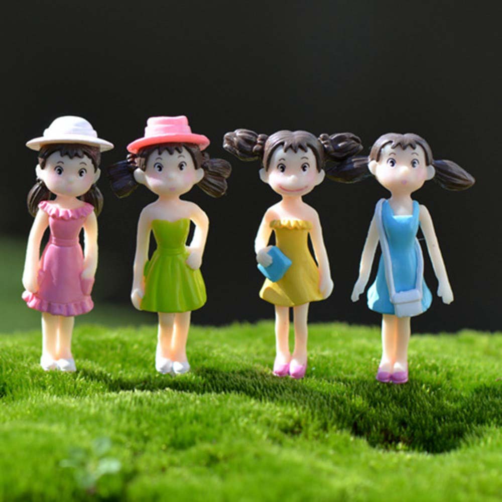 推荐4Pcs/Set Fairy Garden Figurines Miniature Angel Girls Re