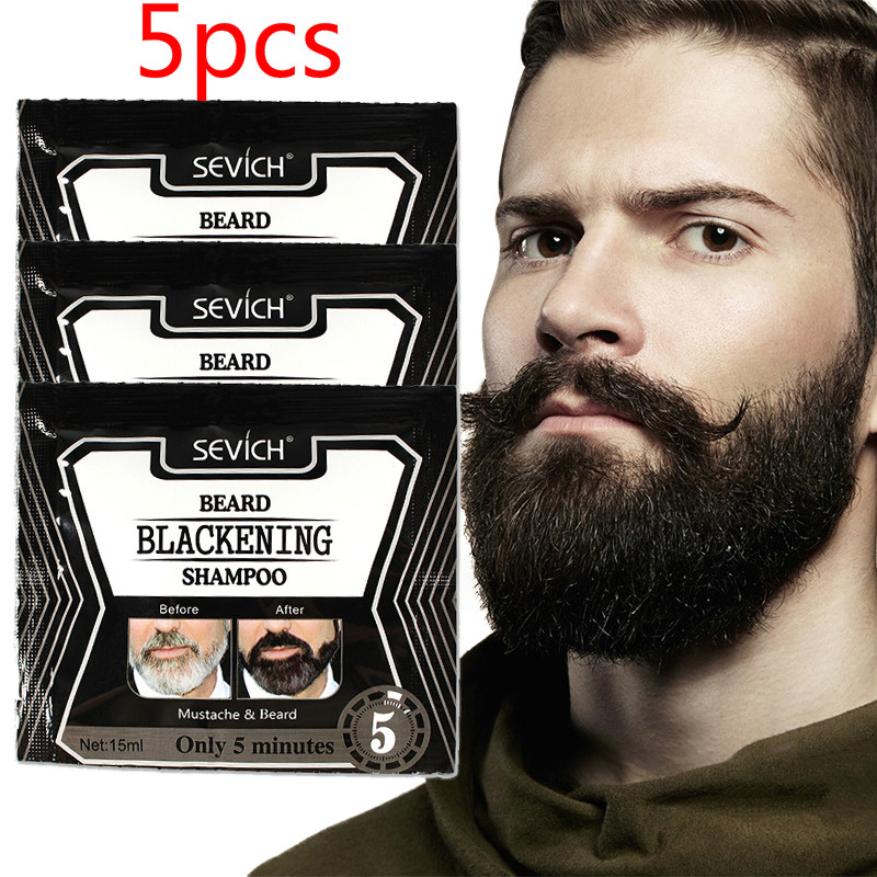 推荐5pcs 5 Minutes Men Efficient Blackening Beard Coloring N