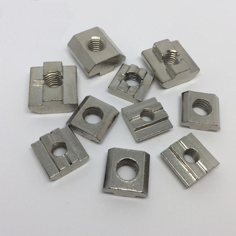 推荐10pcs T Sliding Nut Nickel-Plated Carbon Steel M3/M4/M5/