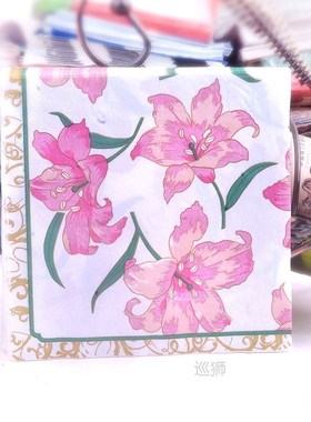 10pcs Plum Blossom Food Grate Printed Napkin Paper Servillet