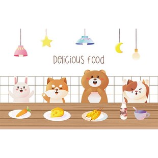 卡通厨房防油贴纸墙贴画油烟机灶台用防水防油烟瓷砖墙面墙纸自粘