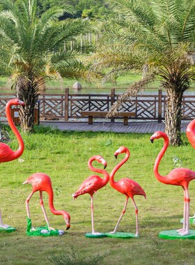 火烈鸟大型摆件园林雕塑玻璃钢仿真动物户外婚庆花园造景庭院装饰