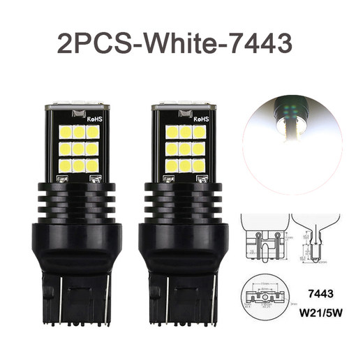 热销2x Car Signal Lamp 12V 7440 Led Bulb 24Led 3030D T20 744